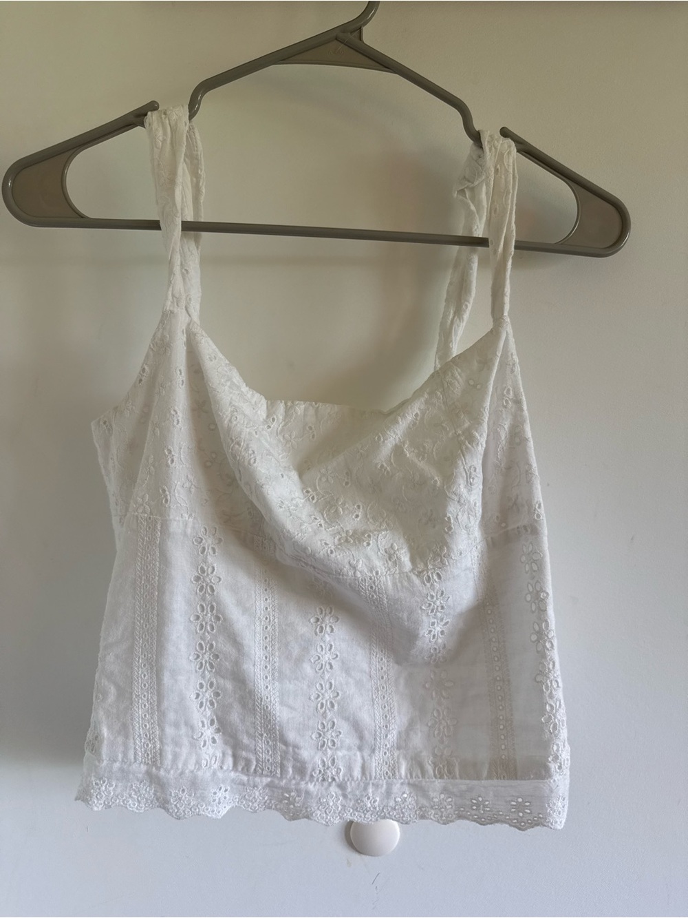 Princess Polly White Eyelet Lace Cami Top